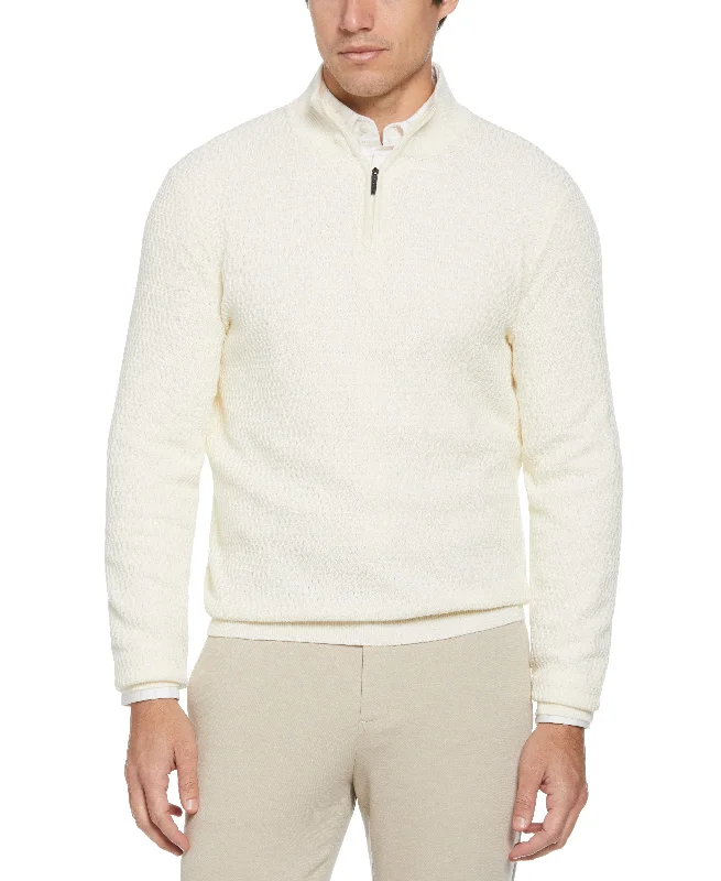 Extra Discounts Ribbed Mock Neck Quarter Zip Sweater