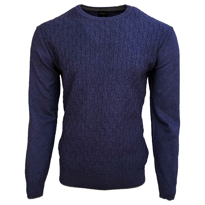 Unwind with Weekend Discounts Luxurious Italian-Made Cable Knit Crewneck Available in Steel Blue & Charcoal Unwind with Weekend Discounts Luxurious Italian-Made Cable Knit Crewneck Available in Steel Blue & Charcoal