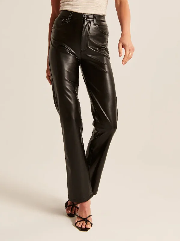Midnight Madness Straight Leg Graceful Faux Leather Pants