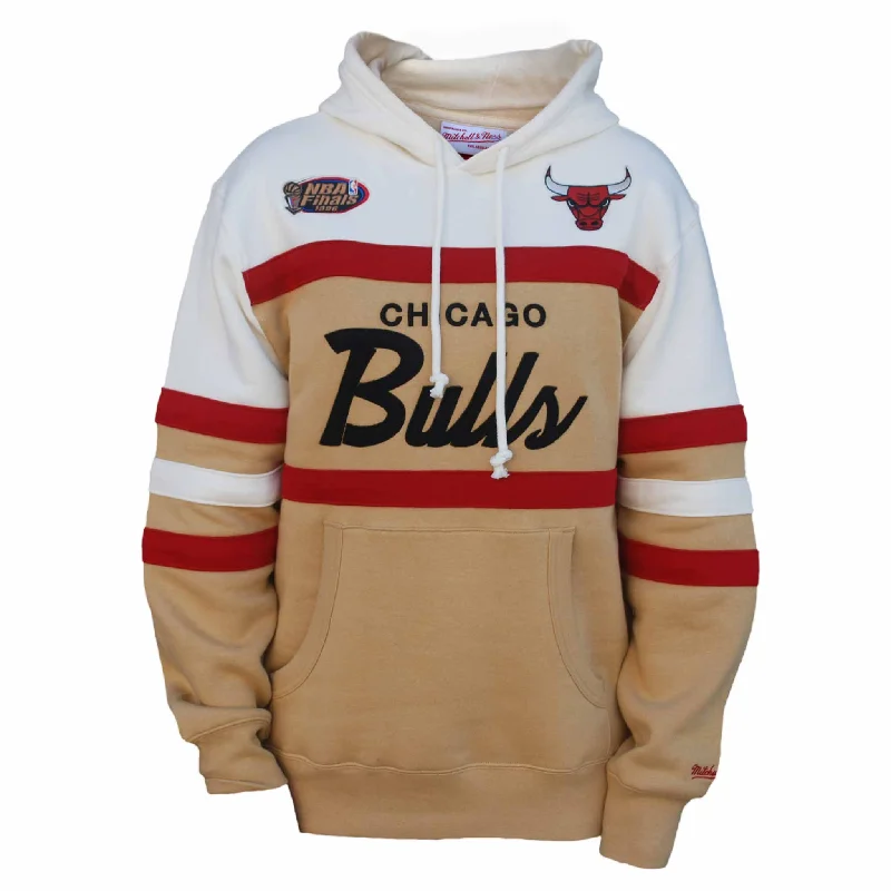 Now or Never Chicago Bulls Mitchell & Ness Cream Head Coach Hooded Sweatshirt