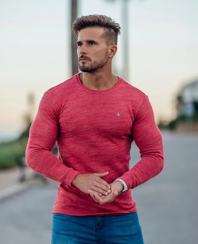Huge Discounts Father Sons Classic Red Marl Super Slim Jumper - FSH231