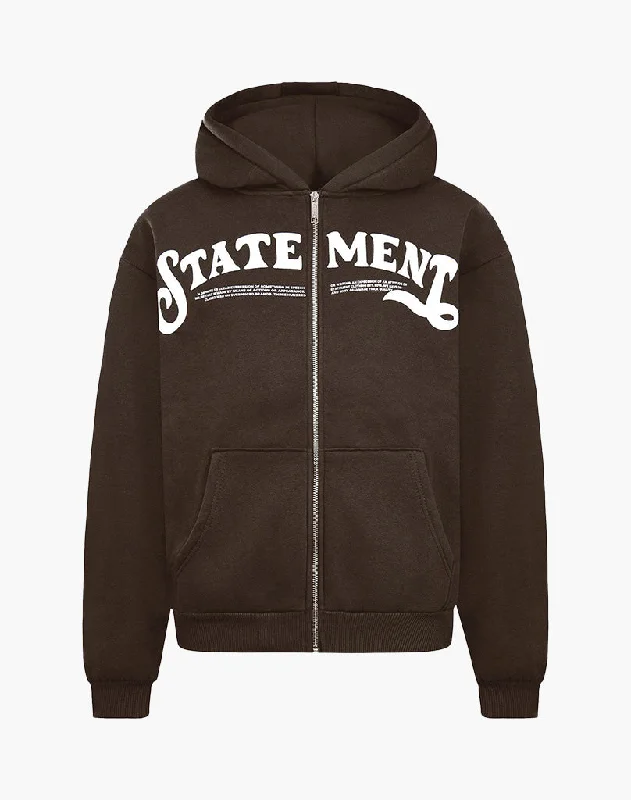 Fantastic Offers STATEMENT ZIP-HOODIE (BROWN)