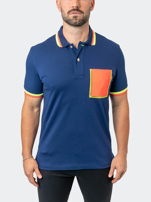 Deal Dash Maceoo Stretch Short-Sleeve Polos | Polo TipMilano Navy