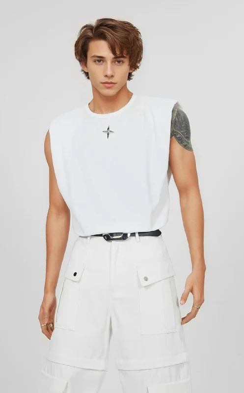 Weekend Bargains to Indulge In Star Pattern Print Sleeveless Top