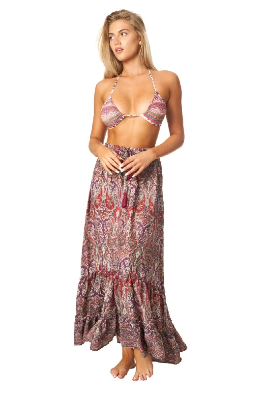 Weekend Discounts to Celebrate Boho Positano Inspired Floral Maxi Skirt