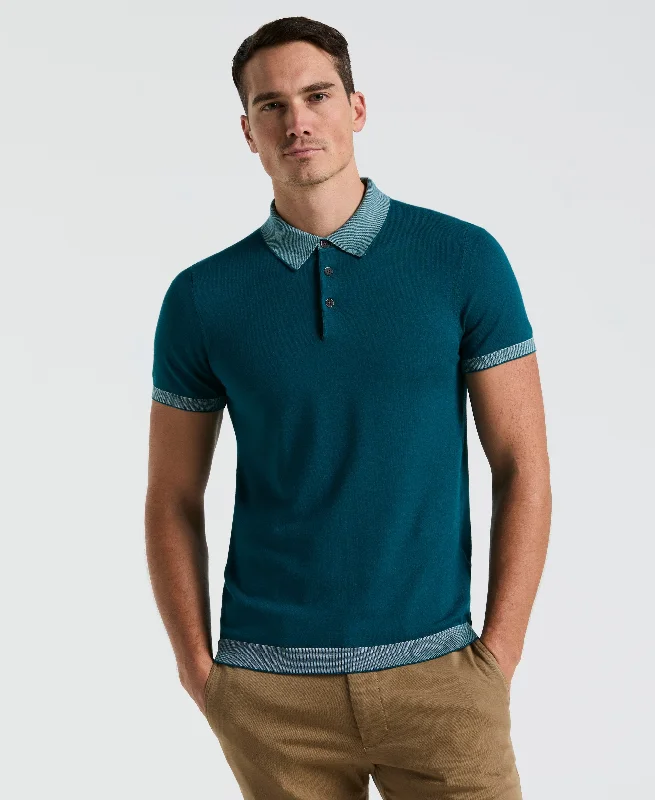 Extra Discount Tech Knit Contrast Sweater Polo