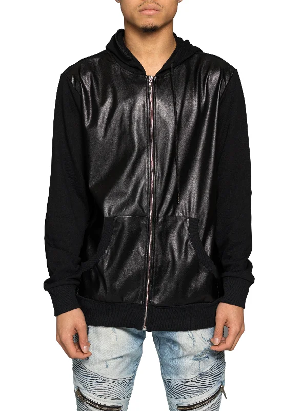 Steal Deal Gully Klassics Faux Leather Hoodie