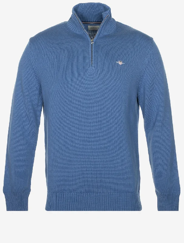 Weekend Deals That Dazzle Lässiger Baumwoll-Halbreißverschluss in Vintage-Blau