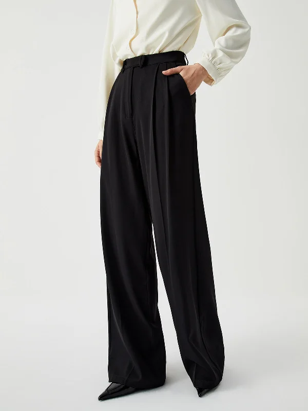 Weekend Deals That Excite Pleated High Waist Trendy Wide Leg Dress Pant