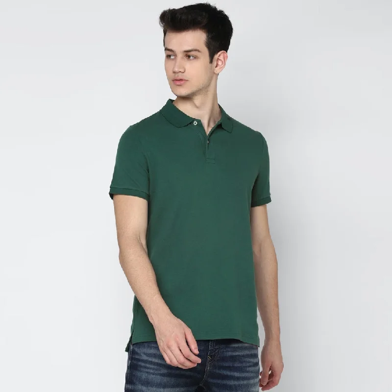 Weekend Deal Men Basic Soft Cotton Pique Polo Shirt