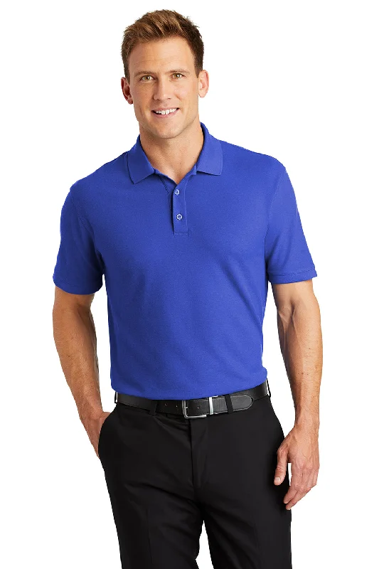 Overstock Clearance Port Authority Mens Core Classic Short Sleeve Polo Shirt - True Royal Blue