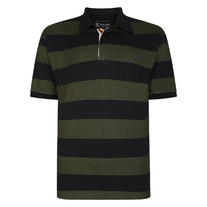 Weekend Specials to Indulge In Kam Men Plus Size Short Sleeve Striper Rugby Polo Size 2Xl-8Xl