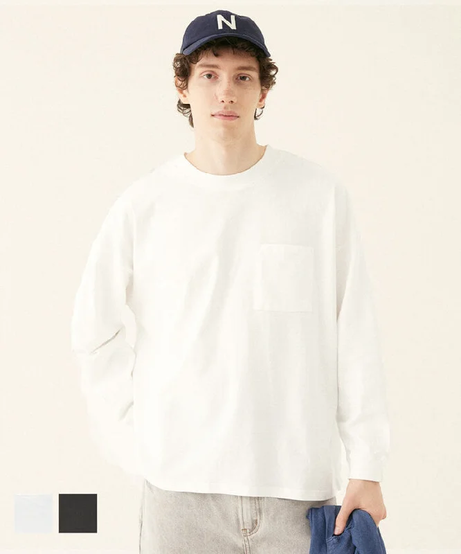 Weekend Deals That Sparkle 1/1〜福袋対象★ Tシャツ メンズ ロングTシャツ ポケット付き 長袖 コットン クルーネック ミディアム丈 無地 シンプル メール便不可 24ss coca コカ