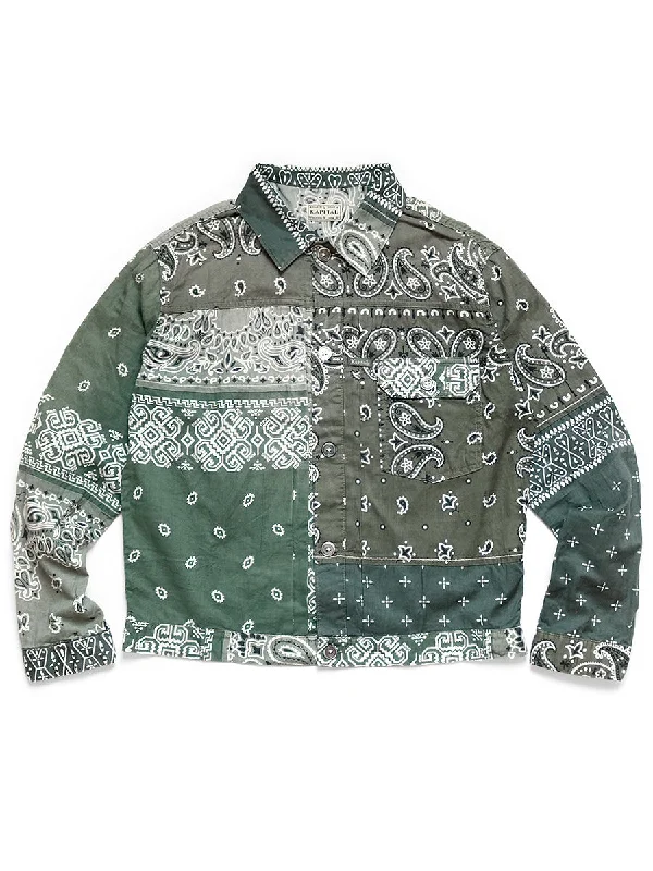 Deal Dash Kapital Gauze Bandana Patchwork 1st Jacket - Khaki