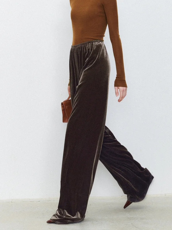 Weekend Bargains to Relish Velvet Wide Graceful Leg Pants