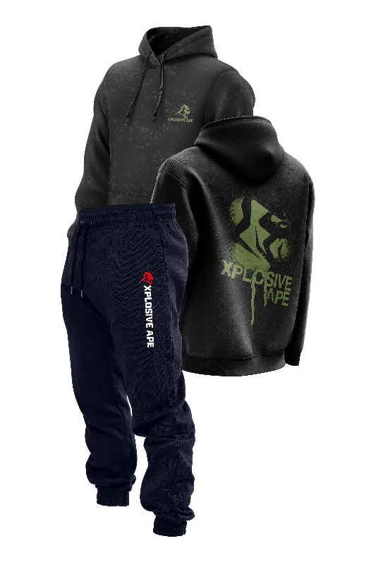 Weekend Price Cuts Galore XAPE Canister Acid Wash Hoodie & Originals Joggers Combo - Black/Navy