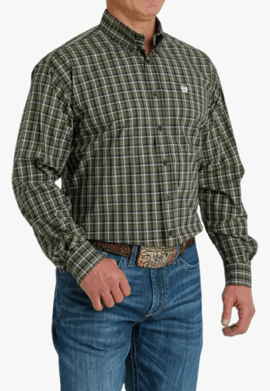 Online Only Cinch Mens Plaid Long Sleeve Shirt