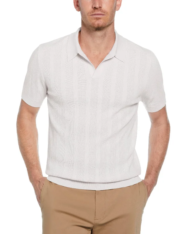 Incredible Offers Mesh Stripe Sweater Polo