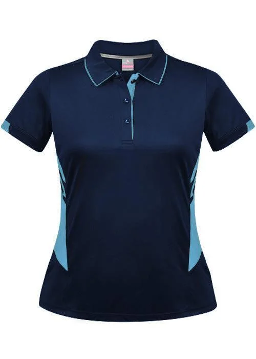 Super Discount Ladies Tasman Polo Navy/Sky