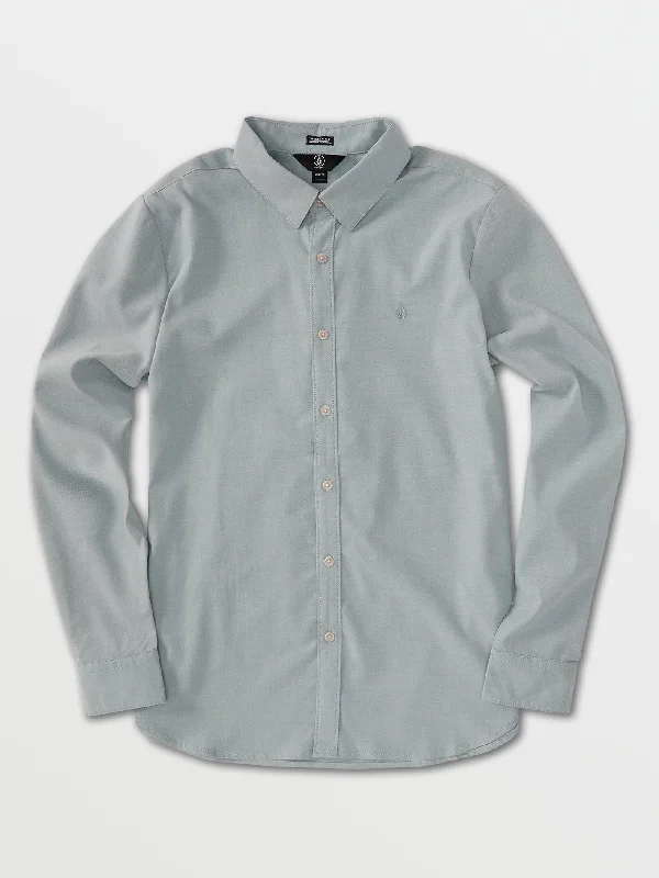 Discount Deals Oxford Stretch Long Sleeve Flannel - Storm Blue
