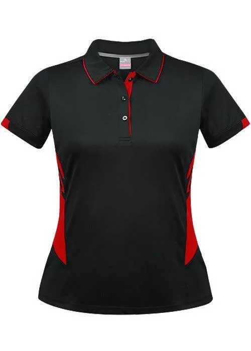 Exclusive Deal Ladies Tasman Polo Black/Red