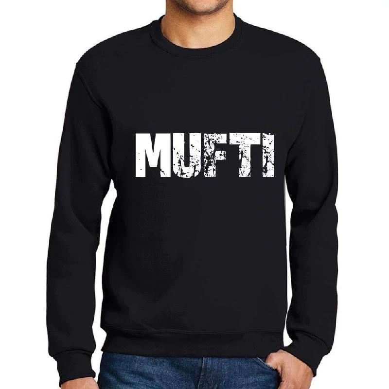 Low Cost Men's Printed Graphic Sweatshirt Popular Words MUFTI Deep Black