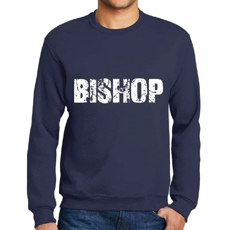 Epic Deals Men's Printed Graphic Sweatshirt Popular Words BISHOP French Navy