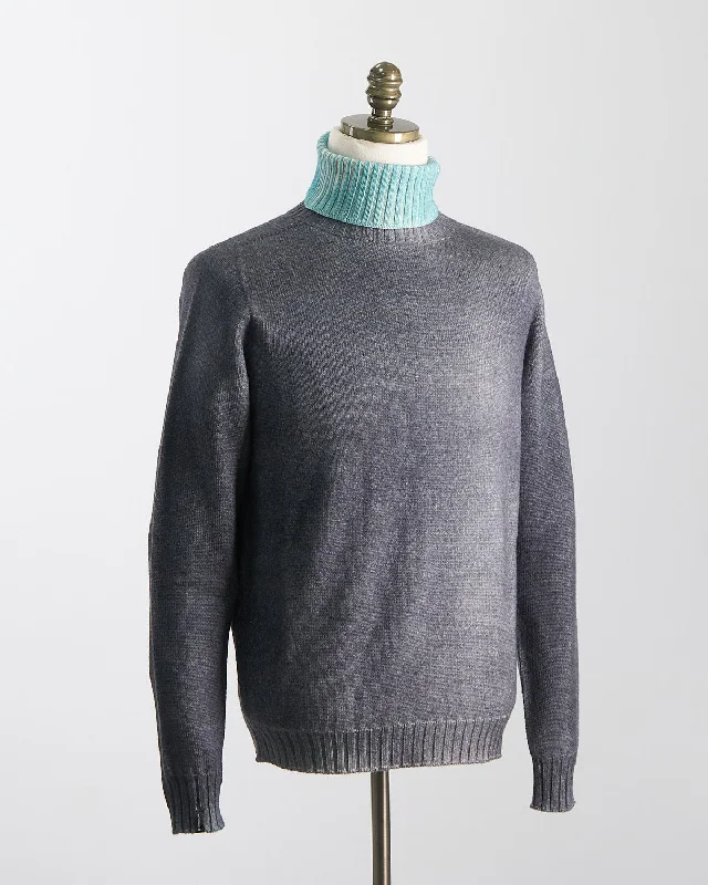 Mega Sale Reversable, Double Airbrush, 7 Gauge, 100% Merino, Turtleneck Sweater