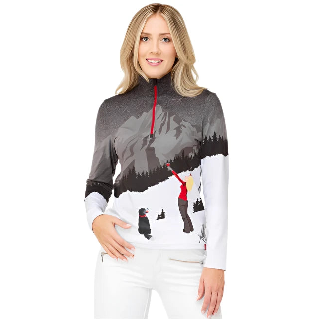 Time-Sensitive Krimson Klover Women's Powder Hound 1/4 Zip Base Layer Top 2025