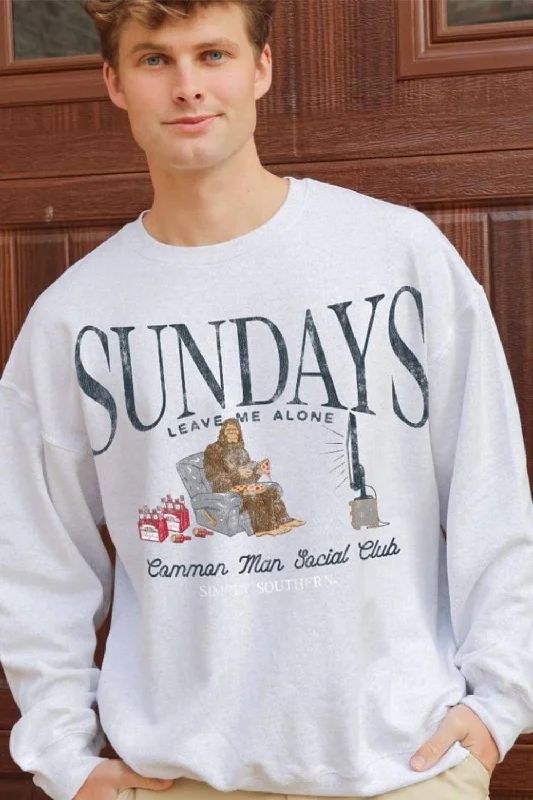 Huge Savings Simply Southern Sunday Crewneck Sweatshirt for Men in Flurry | MN-CREW-SUNDAY-FLURRY