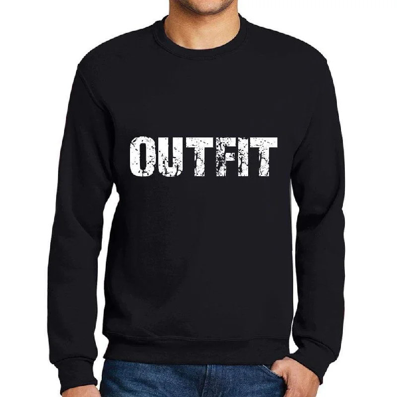 Steal Deal Men's Printed Graphic Sweatshirt Popular Words OUTFIT Deep Black