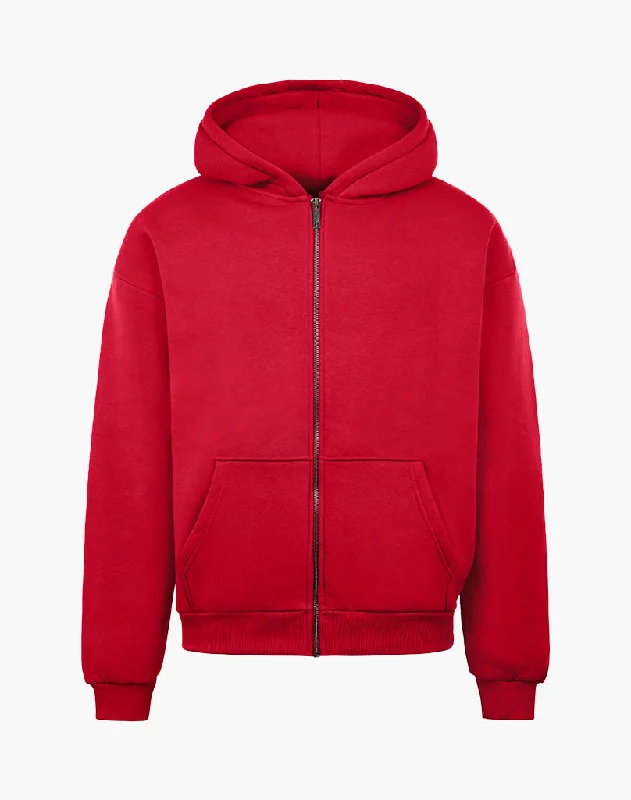 Weekend Bargains to Indulge In BASIC ZIP-HOODIE (RED)