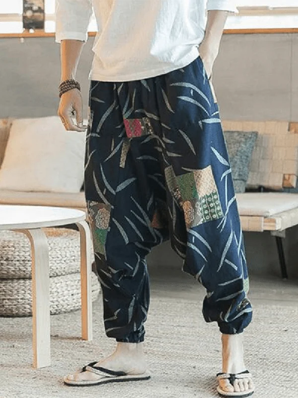 Weekend Specials to Relish Mens Ethnic Pattern Printe Floral Harem Yoga Baggy Pants