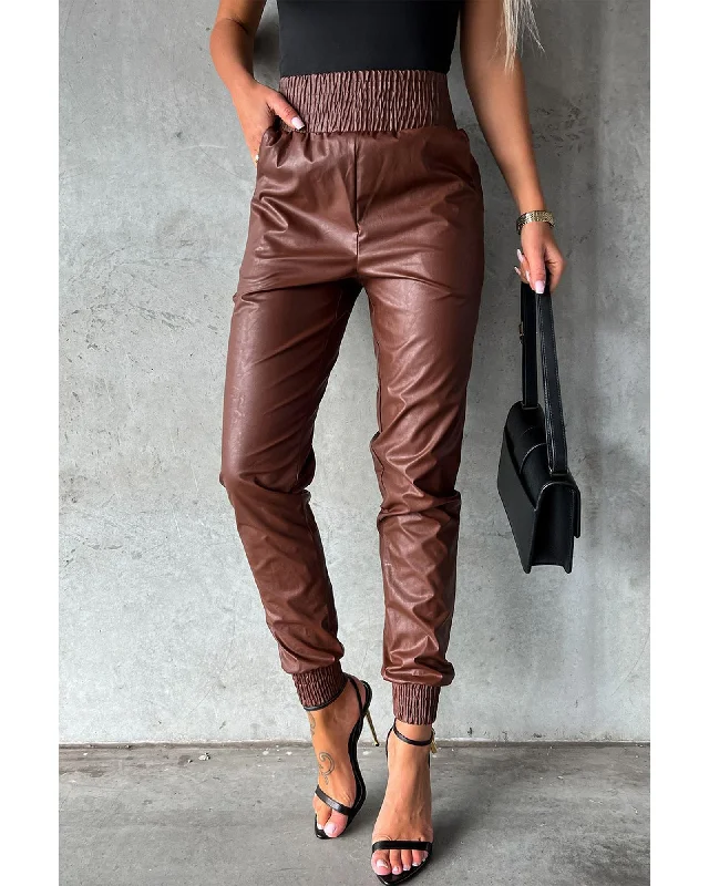 Weekend Savings Extravaganza Azura Exchange Smocked High-Waist Leather Skinny Pants - XL Weekend Savings Extravaganza Azura Exchange Smocked High-Waist Leather Skinny Pants - XL