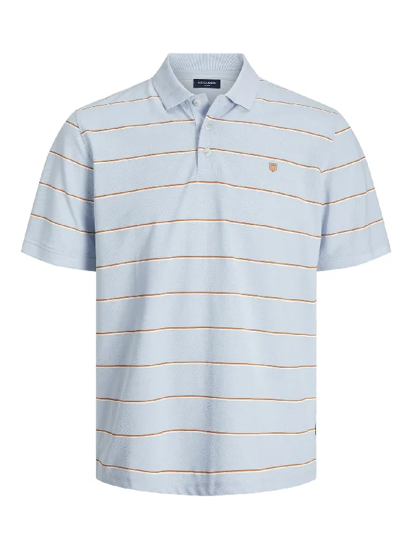 Weekend Deals That Amaze Jack & Jones Men's JPRBLUWIN Short Sleeve Stripe Polo Shirt in Skyway, 1XL-4XL