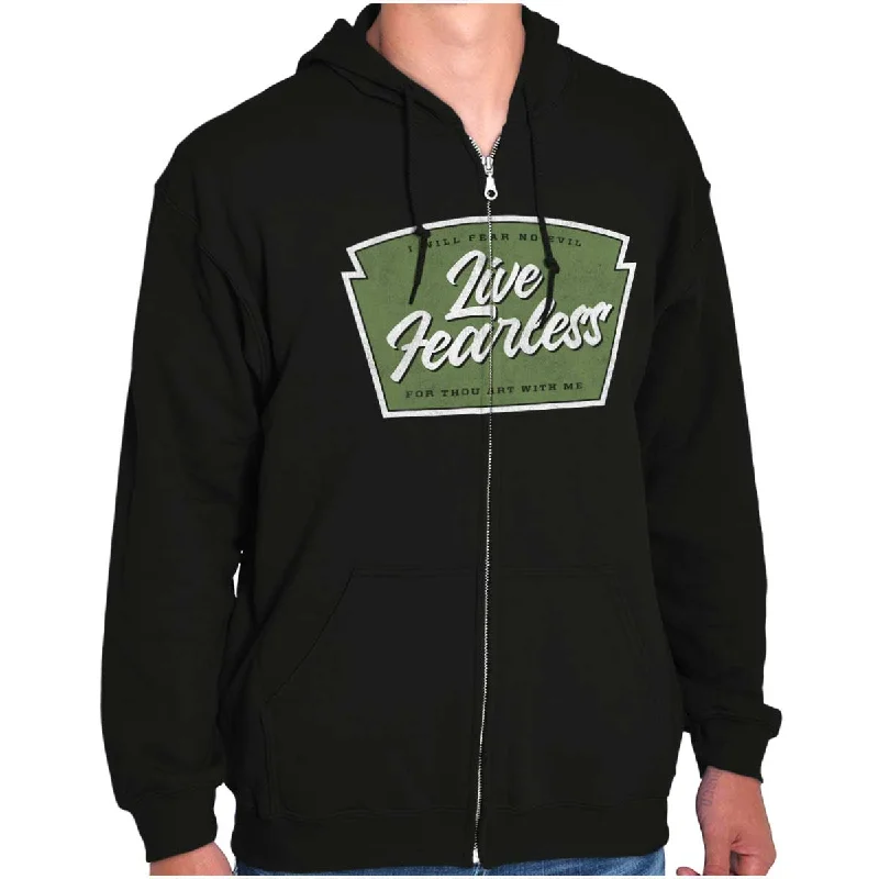 Markdown Sale Live Fearless in God Zip Hoodie