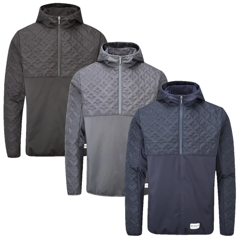 Weekend Specials to Grab Stuburt Mens Evolution-Tech Hooded Padded Half Zip Jacket