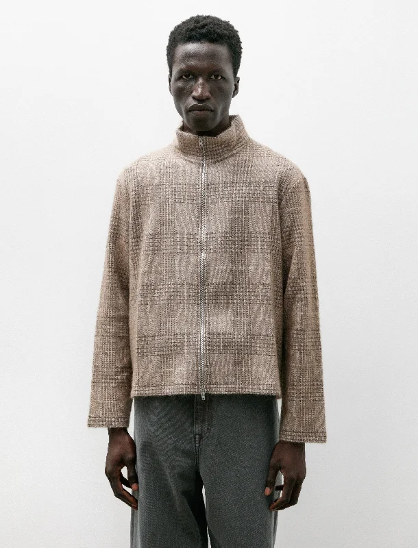 One-DAY Sale Shrunken Fullzip Polo Beige Hound Check