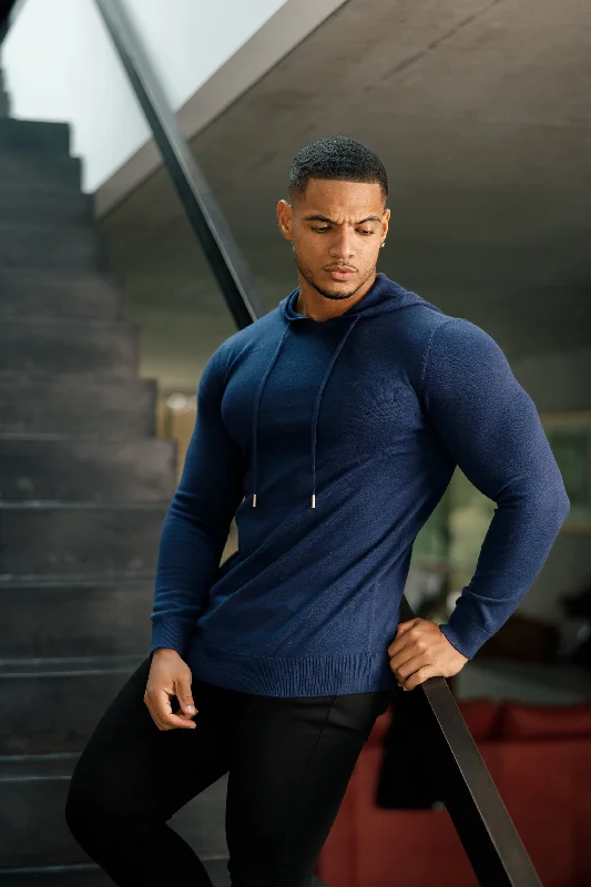 Online Specials Father Sons Navy Knitted Overhead Hoodie - FSN116