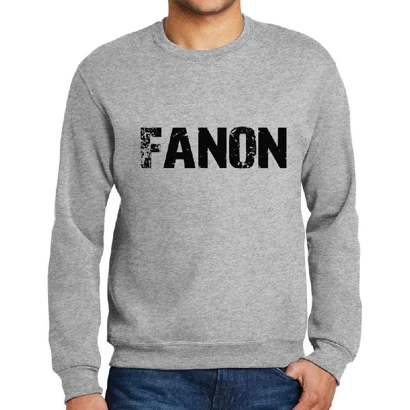Extra Discounts Men's Printed Graphic Sweatshirt Popular Words FANON Grey Marl