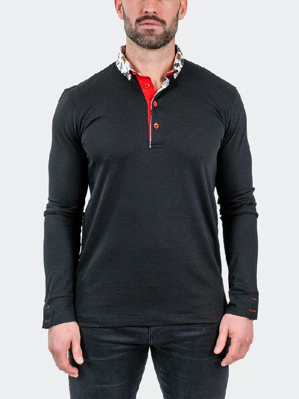 Exclusive Offer Maceoo Long Sleeves Polo | Polo NewtonSolidTattoo Black