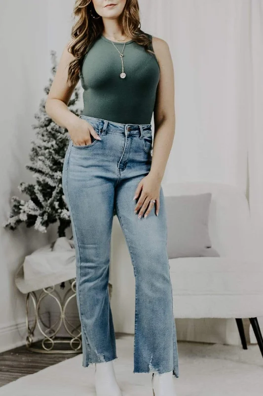 Mega Discount All Set Light Wash Raw Cut Jean