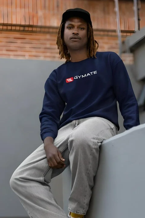 Clearance Sale Mens Athletic Essentials Sports Sweatshirt Navy [Ctr red & white logo]