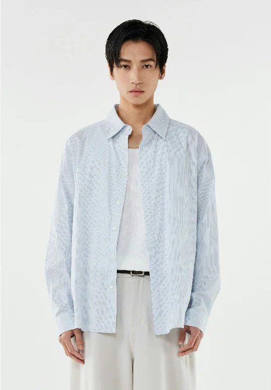 Weekend Discounts to Snag Striped Long Sleeve Button-Up Shirt