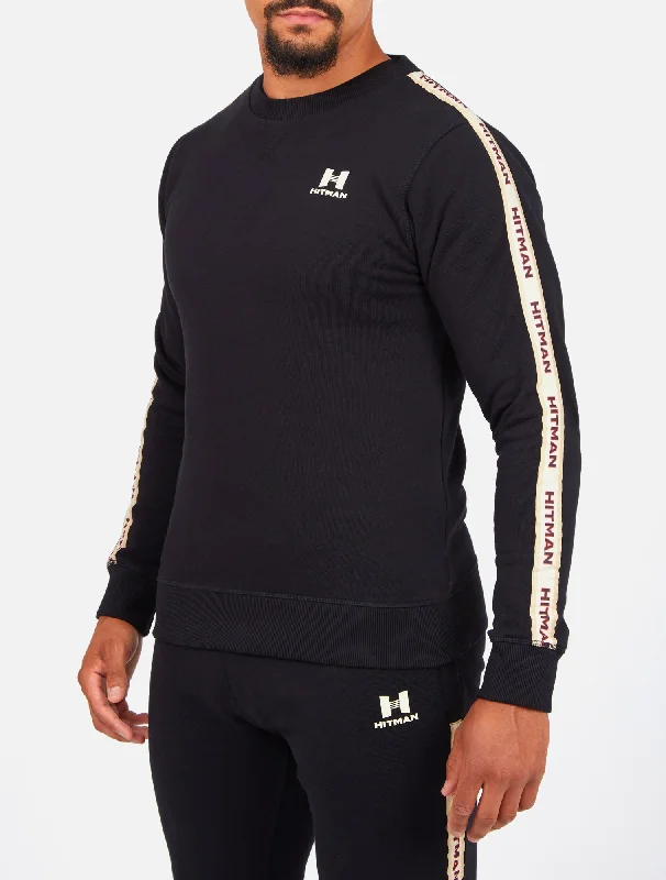 Best Choice BLACK SWEATSHIRT- CREAM TAPE