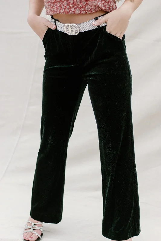 Weekend Deals That Please Black Velvet High Rise Trousers