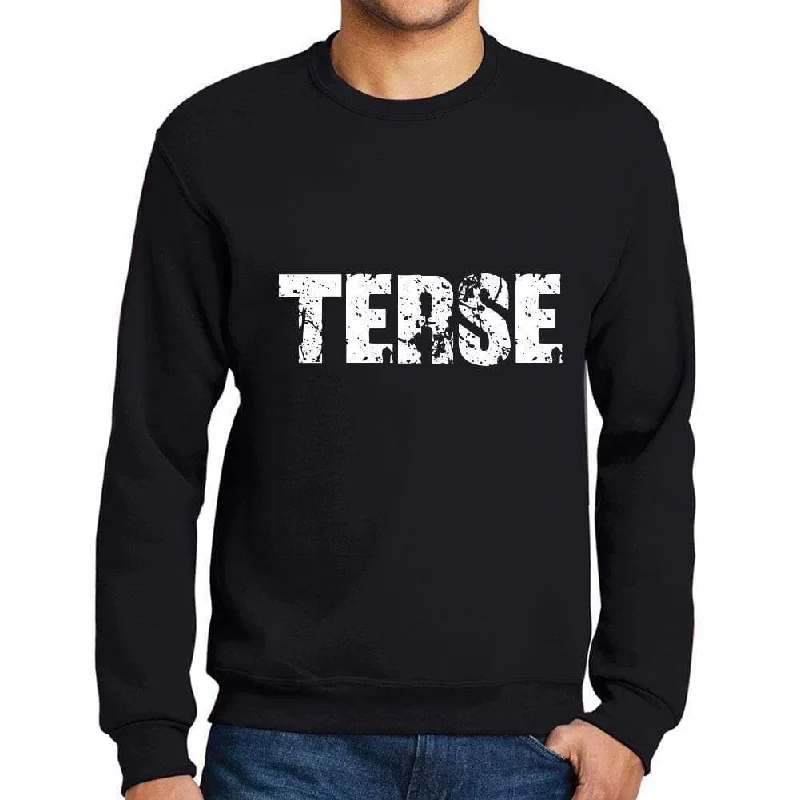 Exclusive Access Men's Printed Graphic Sweatshirt Popular Words TERSE Deep Black