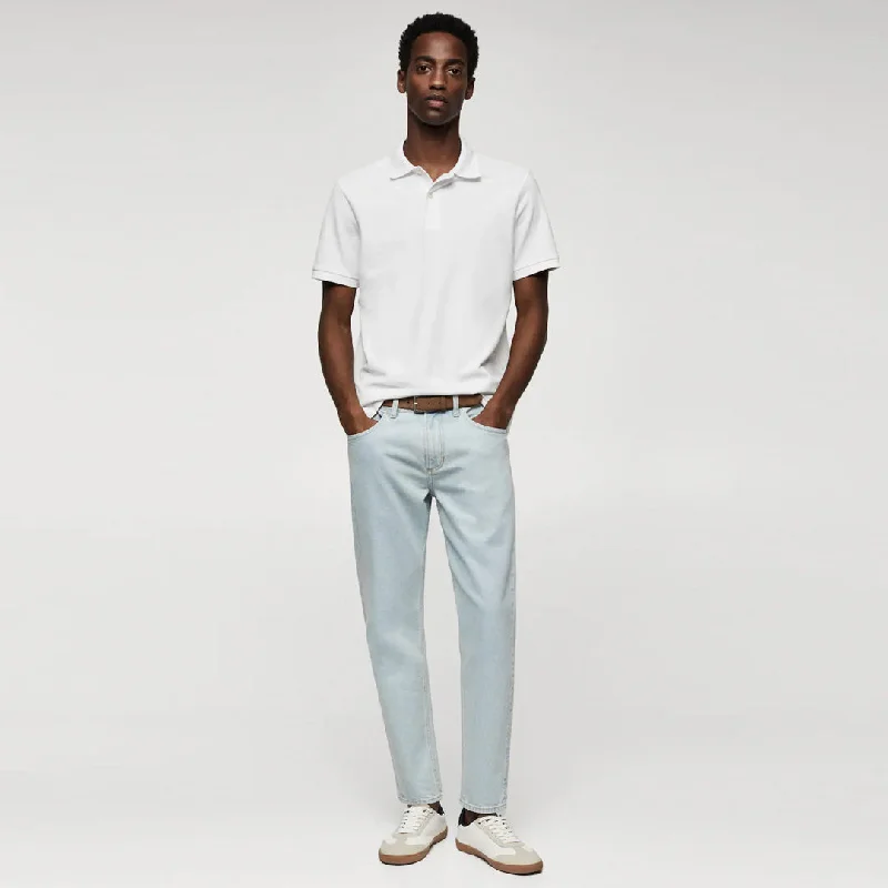 Weekend Extravaganza: Shop Now Men Basic Soft Cotton White Pique Polo Shirt