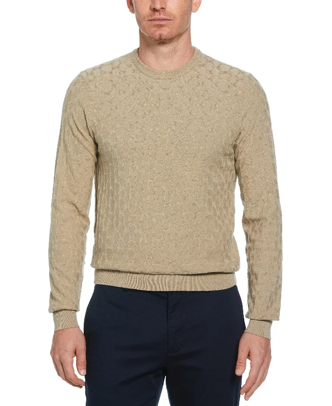 Bargain Alert Tech Knit Geo Print Crew Neck Sweater