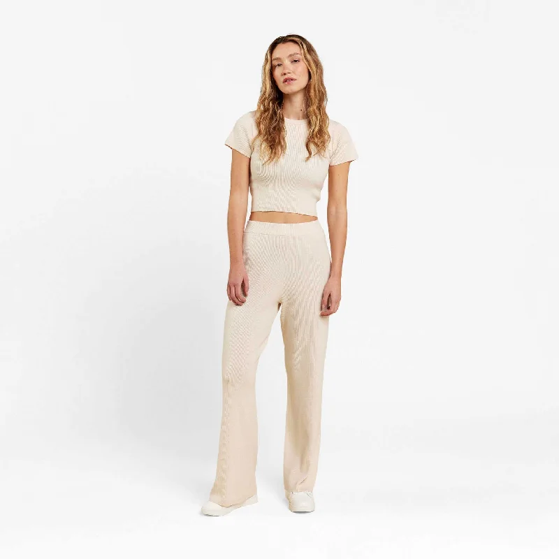 Weekend Deals That Sizzle Ribbed Sweater Wide Leg Pant | Heather Bone